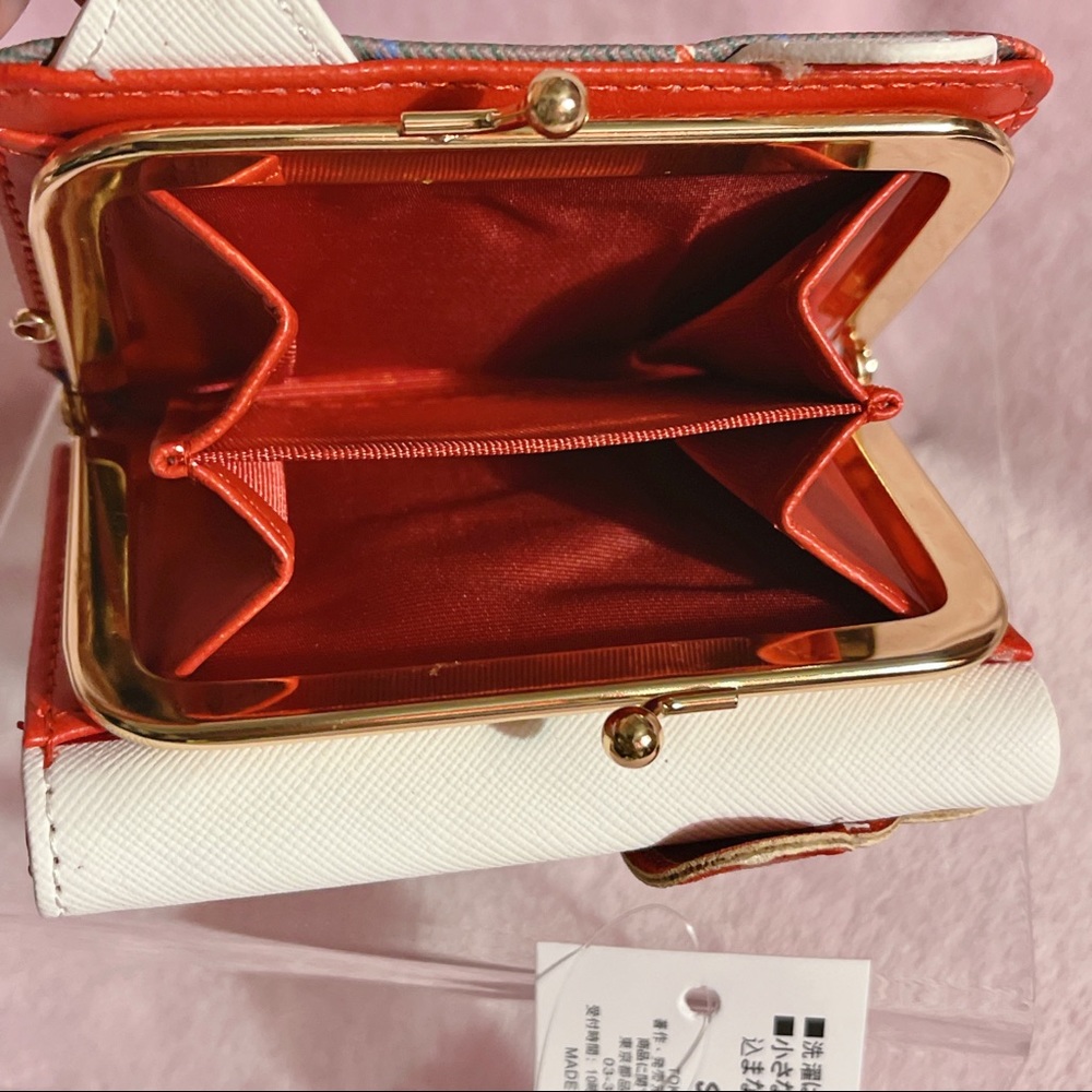 🎉2XHP!🎉 Sanrio Japan Hello Kitty Red Tartan Trifold Gamaguchi Wallet - Picture 11 of 14